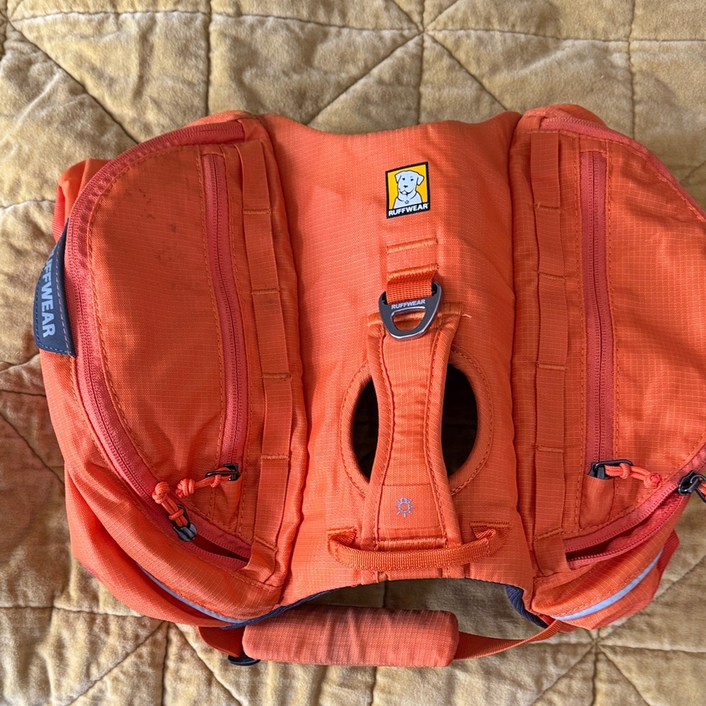 RuffWear Orange Dog pack with Pockets